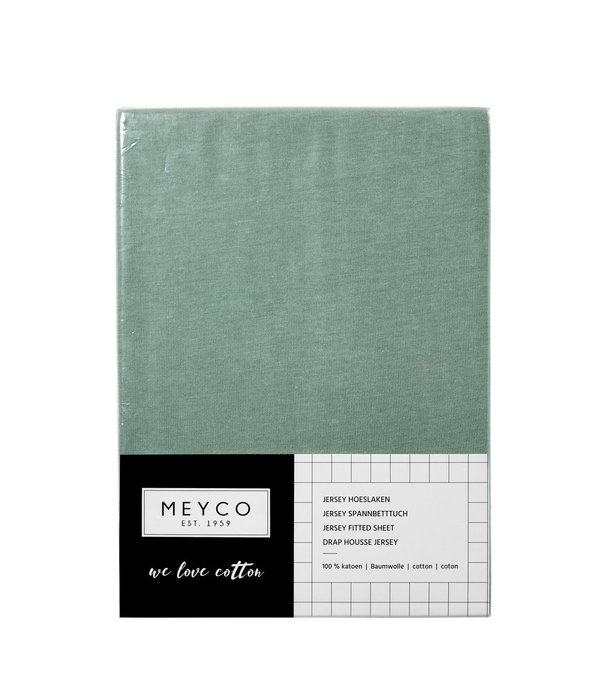 Meyco Meyco - Jersey Hoeslaken 60x120 cm (set van 2) - Stone Green
