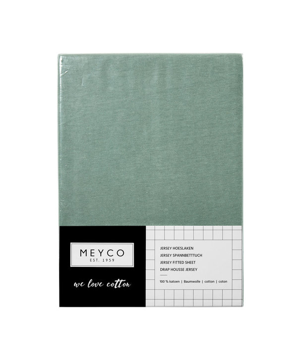 Meyco Meyco - Ledikant Jersey Hoeslaken Stone Green || 2-pack