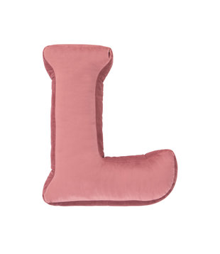 Velvet Letter Kussen - L - Oud Roze