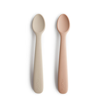 Mushie Baby Lepel - Blush & Shifting Sand (set van 2)
