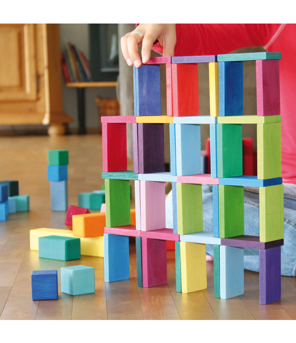 Grimm's  Grimm's - Houten Domino & Bouw Set (74-delig)