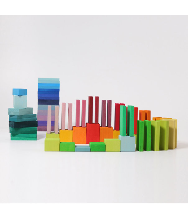 Grimm's  Grimm's - Houten Domino & Bouw Set (74-delig)