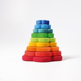 Grimm's  Houten Stapeltoren Bloem - Regenboog