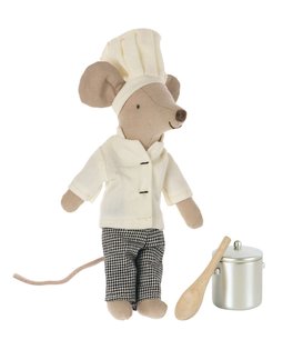 Chef Mouse with Soup Pot & Spoon