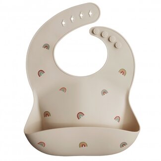Mushie Siliconen Slab - Rainbow Beige
