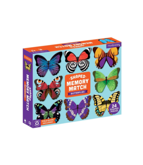 Mudpuppy Mudpuppy Shaped Memory Match - Butterflies (24 delig) | 3+