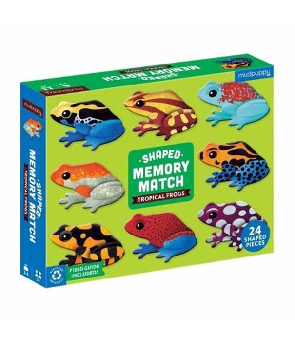 Mudpuppy Mudpuppy Shaped Memory Match - Tropical Frogs (24 delig) | 3+