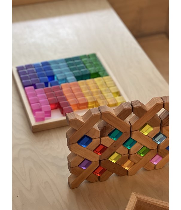 Bauspiel Bauspiel - Lucent Cubs - Transparant Gekleurde Blokken (100-delig)