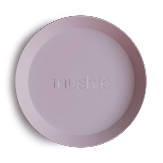 Mushie Diner Bord Rond - Soft Lilac (set van 2)
