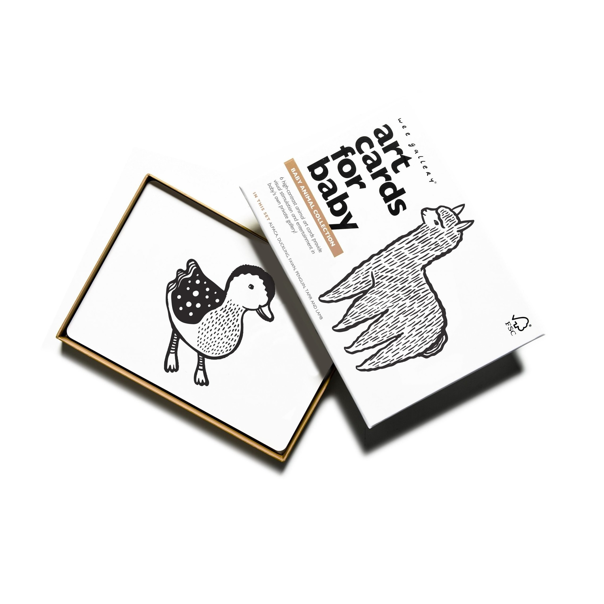 Wee Gallery - Baby Kijkkaarten Zwart Wit - Baby Dieren Collectie
