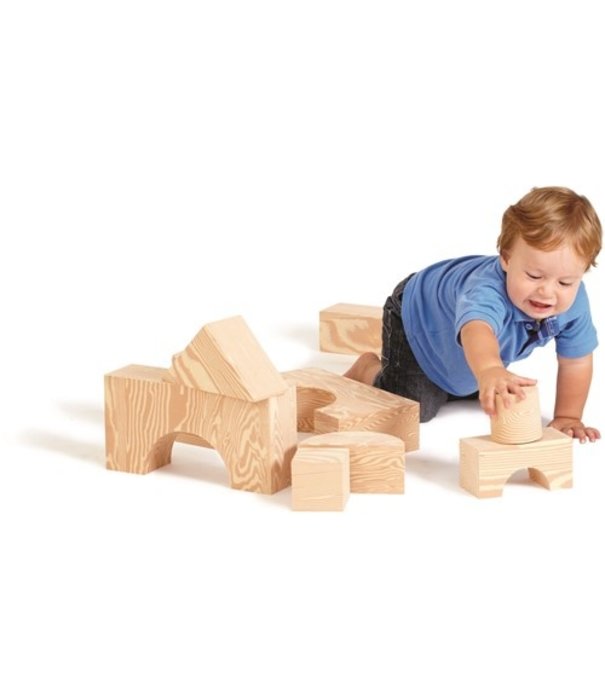 Edushape Edushape - Grote Houten Imitatie Blokken - 32 delig (75mm)