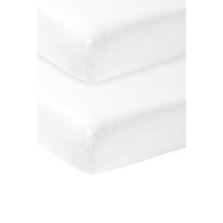 Meyco Wieg Jersey Hoeslaken - Wit || 2-pack