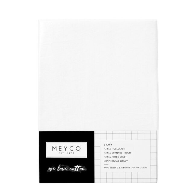Meyco - Wieg Jersey Hoeslaken - Wit || 2-pack