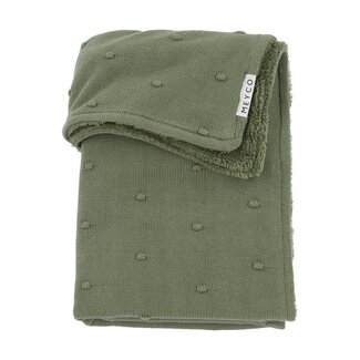 Meyco Wiegdeken Mini Knots Teddy - Forest Green 75x100cm