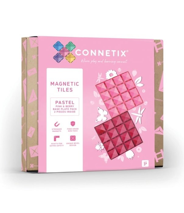 Connetix Connetix - Uitbreidingsset Bodemplaten - 2-delig || Pink & Berry