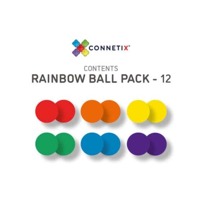 Connetix - Regenboog Knikkerbaanballen  12-delig