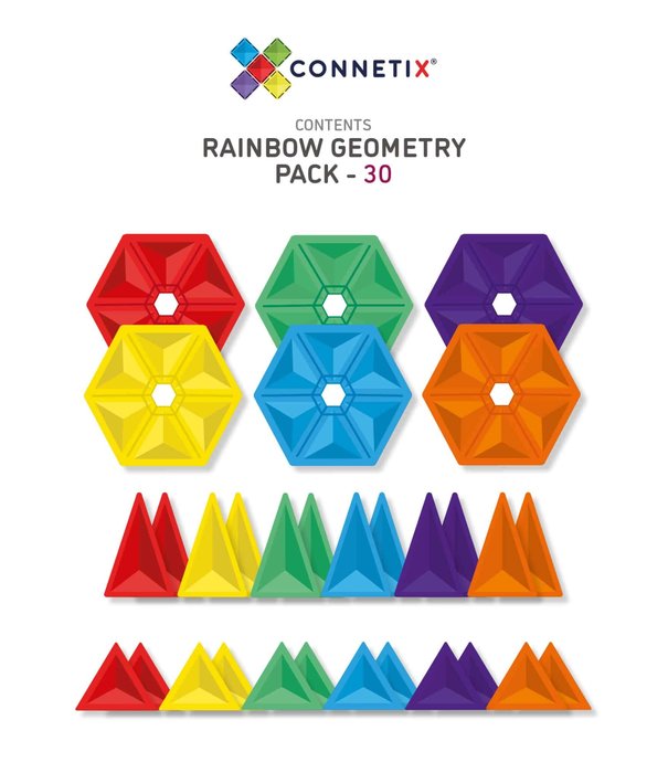 Connetix Connetix - Uitbreidingsset Geometrische Vormen - 30 delig