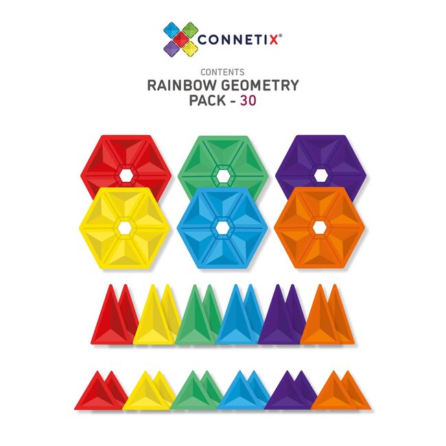Connetix - Uitbreidingsset Geometrische Vormen - 30 delig