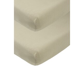 Meyco Wieg Jersey Hoeslaken - Taupe || 2-pack