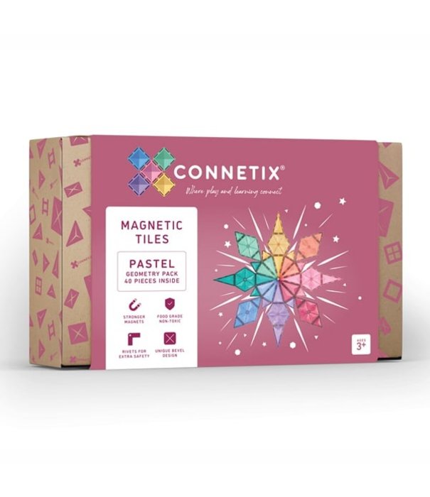 Connetix Connetix - Uitbreidingsset Geometrische Vormen Pastel - 40 delig