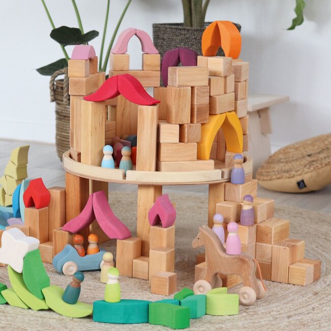 Grimm's Blokken Piramide - Naturel