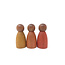Grapat - Houten Nins Poppetjes - Warme kleuren- Donker (set van 3)
