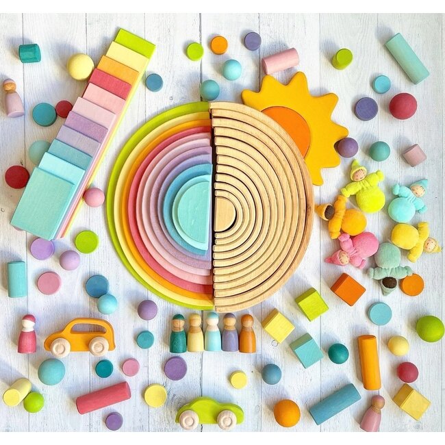 Grimm's - Sorteerbord met Houten Staven - Pastel