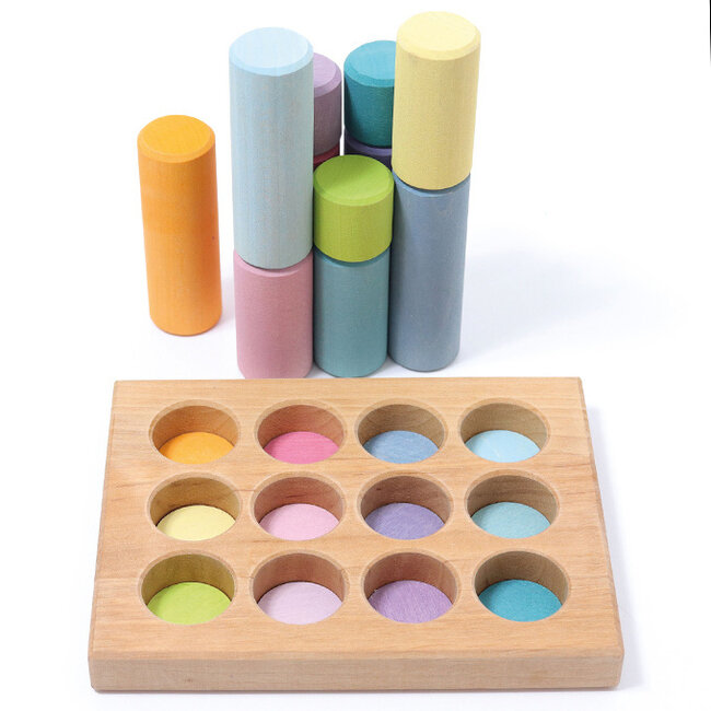 Grimm's - Sorteerbord met Houten Staven - Pastel