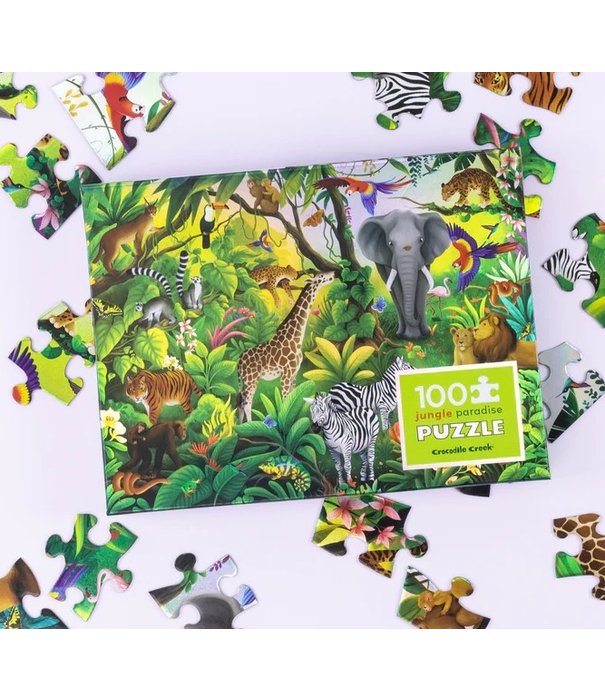 Crocodile Creek Crocodile Creek - Holografische Puzzel - JungleParadijs (100-delig) |6+