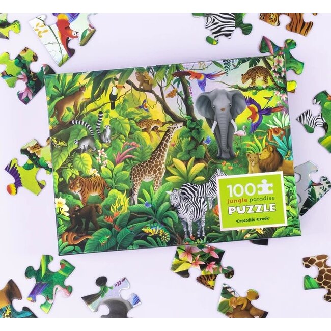Crocodile Creek - Holografische Puzzel - Jungle Paradijs (100-delig) |6+