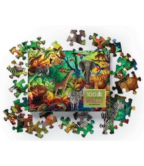 Crocodile Creek Crocodile Creek - Holografische Puzzel - JungleParadijs (100-delig) |6+