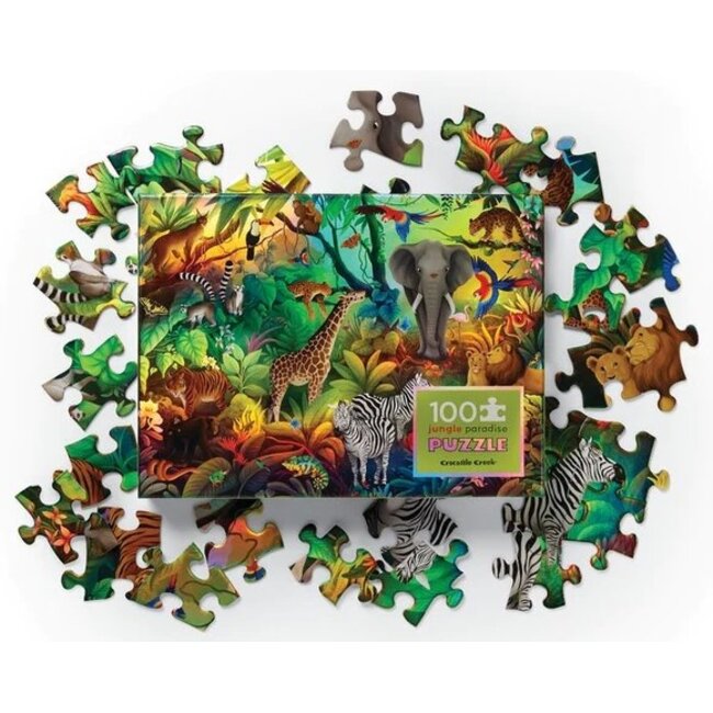 Crocodile Creek - Holografische Puzzel - Jungle Paradijs (100-delig) |6+