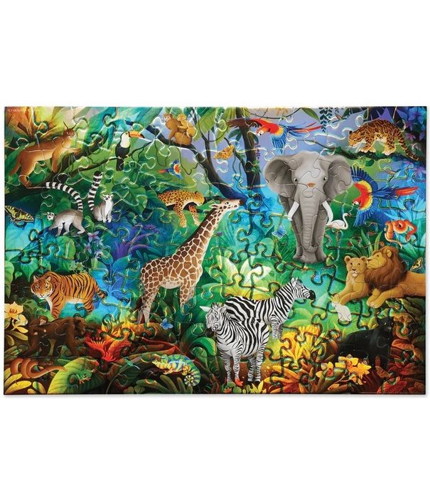 Crocodile Creek Crocodile Creek - Holografische Puzzel - JungleParadijs (100-delig) |6+