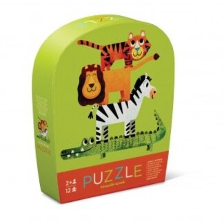 Crocodile Creek Mini Puzzel - Jungle Friends (12-delig) | 1.5+