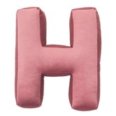 Betty's Home - Velvet Letter Kussen - H - Oud Roze