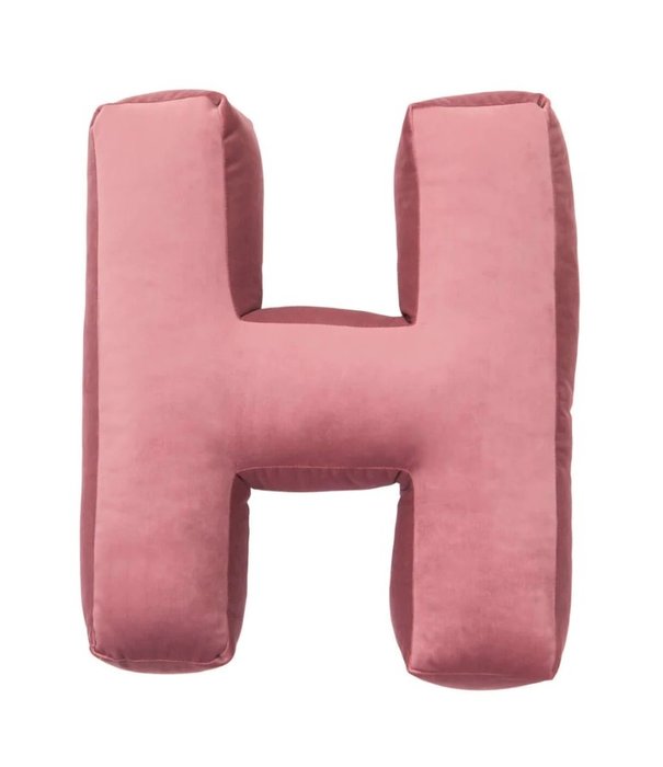 Betty's Home Betty's Home - Velvet Letter Kussen - H - Oud Roze