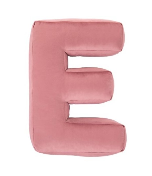 Betty's Home Betty's Home - Velvet Letter Kussen - E - Oud Roze