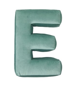 Velvet Letter Kussen - E - Mint