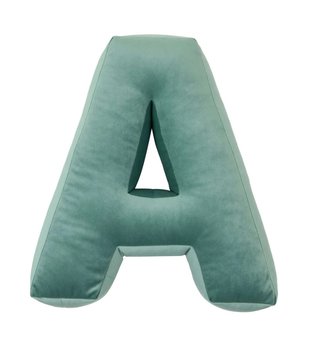 Velvet Letter Kussen - A - Mint