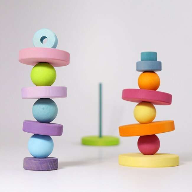 Grimm's - 12 Houten Ballen Klein - Pastel