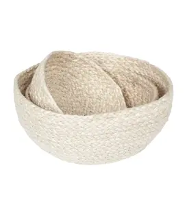 Seagrass - Gevlochten Manden Rond Set (3-delig) - Wit