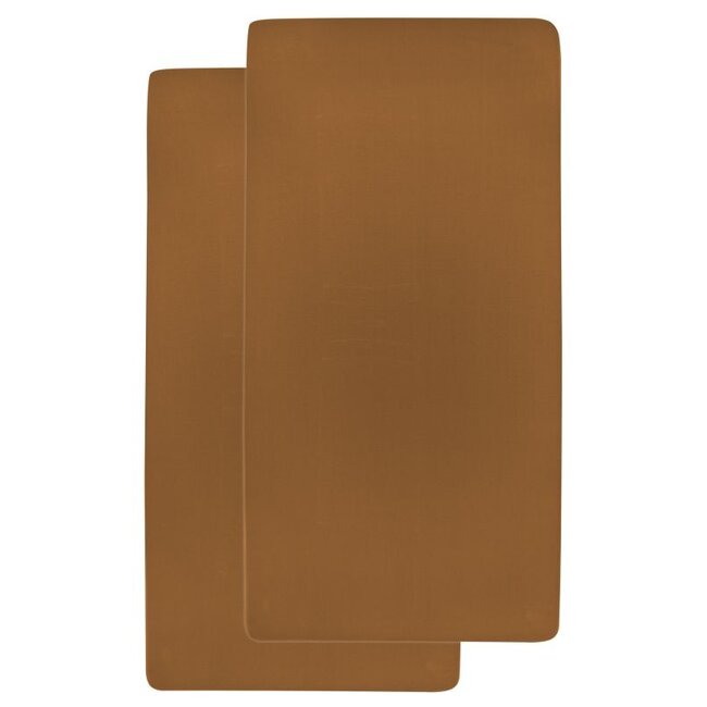 Meyco - Wieg Jersey Hoeslaken - Camel || 2-Pack