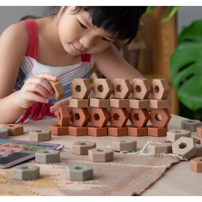 Guidecraft - Kleine Zeshoekige Bouwstenen (60-delig) | 2+