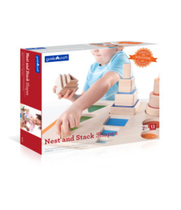 Guidecraft Guide Craft - Houten Nestel en Stapelvormen |2+