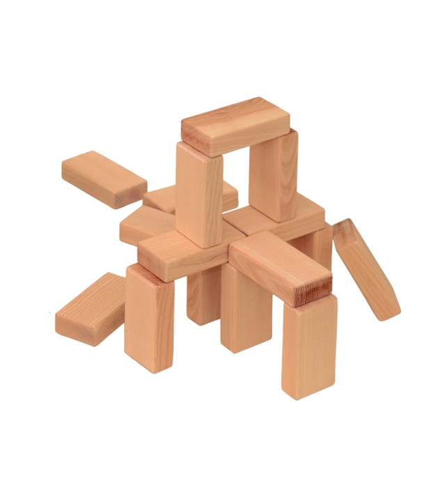 Basisgemeinde Emmi Pikler - Grote Houten Bouwstenen - Afgerond (48-delig)