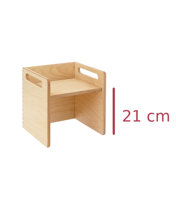 Basisgemeinde Emmi Pikler - Zitkist Stoel met Rand | Zithoogte 21 cm