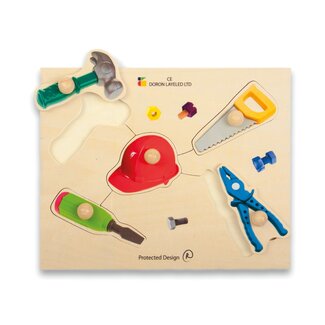 Jakobs Houten Puzzel - Gereedschap (5-delig) | 1+