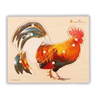 Jakobs Houten Puzzel - Haan (8-delig) | 2+