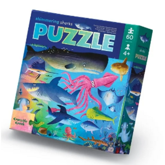 Crocodile Creek Foil Puzzel - Shimmering Shark (60-delig) 4+