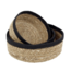 Dixie Seagrass - Gevlochten Manden Rond Set (3-delig) - Zwart